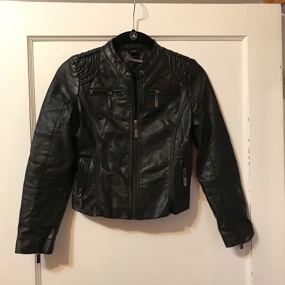 Super cute black faux leather jacket